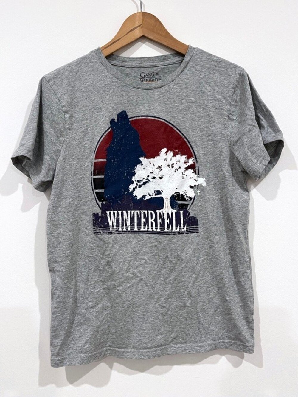 Game of Thrones Winterfell House Stark Graphic Tee Heather Gray M Fantasy